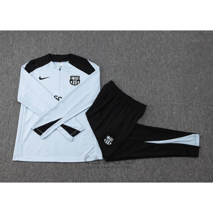Tuta da Track di Felpa FC Barcellona Bambino 2024-2025 Blu Claro